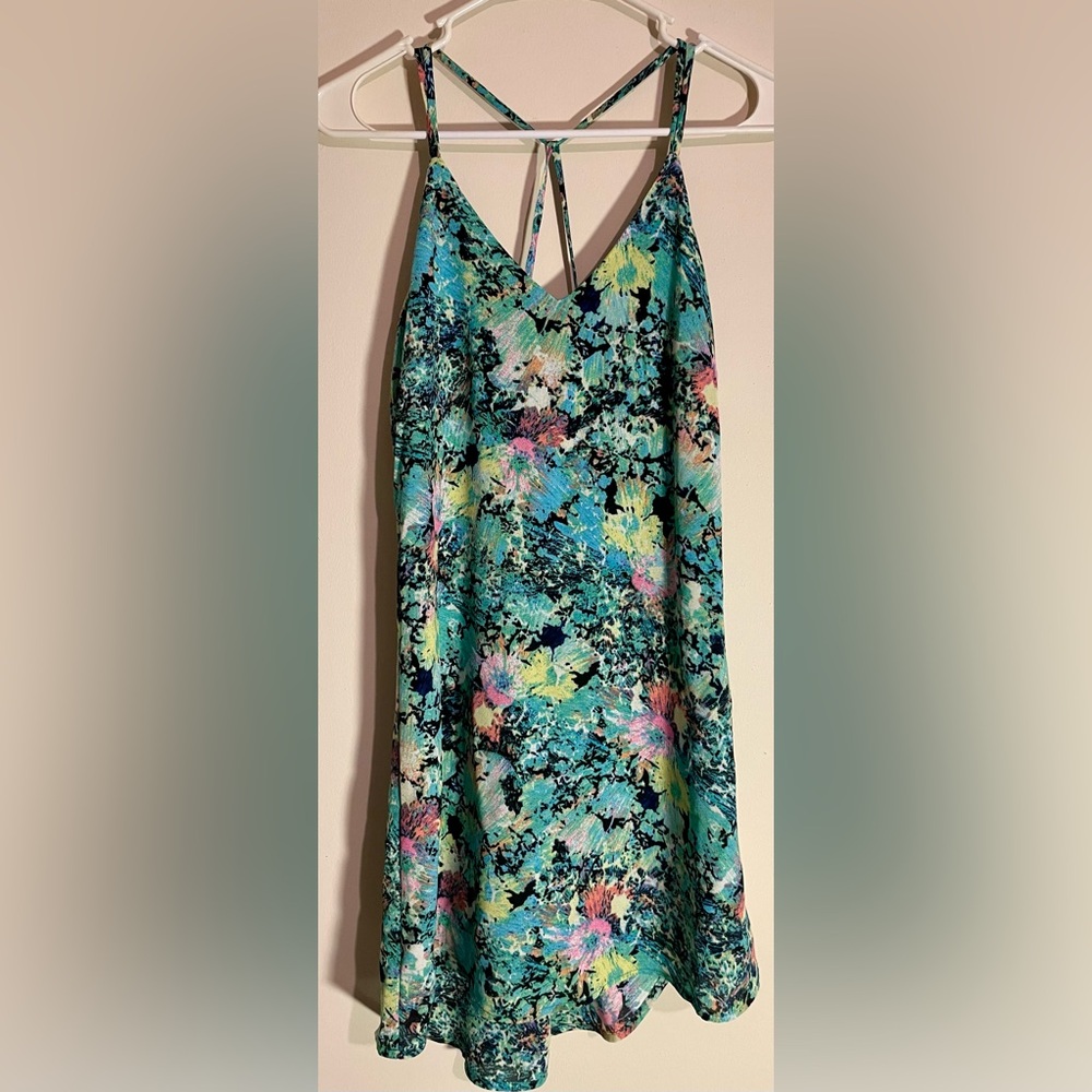 Strappy Floral Abstract Summer Dress
